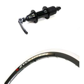 Колесо ALEXRIMS, 26", обод AlexRims EVOLUTION, заднее, под кассету, эксцентрик, чёрный, J19A-CNC-26-13052, изображение  - НаВелосипеде.рф