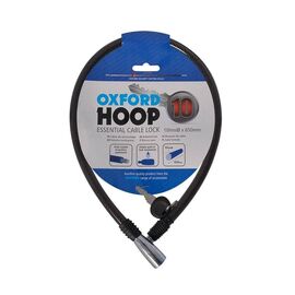 Велозамок троссовый OXFORD Hoop 10*650 мм, на ключе, чёрный, LK228, изображение  - НаВелосипеде.рф
