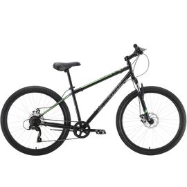 Горный велосипед Stark Respect 26.1 D Microshift Steel 26" 2022, Вариант УТ-00289990: Рама: 16" (Рост: 155-168 см), Цвет: черный/зеленый, изображение  - НаВелосипеде.рф