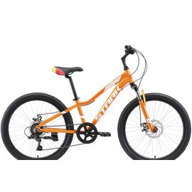 Подростковый велосипед Stark Rocket 24.1 D 24" 2021, Вариант УТ-00290000: Возраст: 9-12 лет (Рост: 130-155 см), Цвет: оранжевый/белый/красный, изображение  - НаВелосипеде.рф