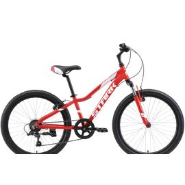 Подростковый велосипед Stark Rocket 24.1 V 24" 2021, Вариант УТ-00290002: Возраст: 9-12 лет (Рост: 130-155 см), Цвет: красный/белый/серый, изображение  - НаВелосипеде.рф