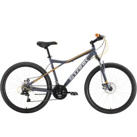 Горный велосипед Stark Slash 26.1 D 26" 2022, HQ-0005263, Вариант УТ-00290031: Рама: 14.5" (Рост: 148-155 см), Цвет: серый/оранжевый, изображение  - НаВелосипеде.рф