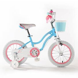 Детский велосипед Royal Baby Stargirl Steel 18" 2021, Вариант УТ-00288274: Возраст: 6-9 лет (Рост: 115-135 см), Цвет: Голубой, изображение  - НаВелосипеде.рф