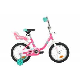 Детский велосипед NOVATRACK MAPLE 14" 2021, Вариант УТ-00285249: Возраст: 3-5 лет (Рост: 95-110 см), Цвет: розовый, изображение  - НаВелосипеде.рф