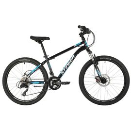 Подростковый велосипед STINGER CAIMAN D 24" 2021, Вариант УТ-00286803: Рама: 12" (Рост: 130-155 см), Цвет: черный, изображение  - НаВелосипеде.рф