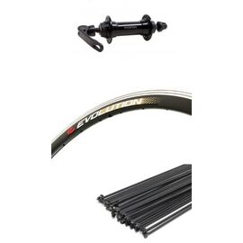 Колесо ALEXRIMS, 700С, обод AlexRims EVOLUTION, переднее, алюминий, эксцентрик, чёрный, J14DG_CNC_700C_12723, изображение  - НаВелосипеде.рф