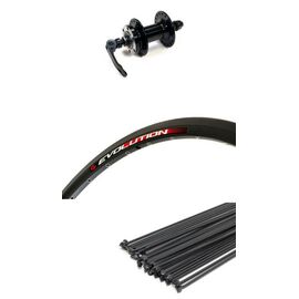 Колесо ALEXRIMS, 29", обод AlexRims EVOLUTION, переднее, под дисковый тормоз, эксцентрик, чёрный, J20SR_29"_12481, изображение  - НаВелосипеде.рф