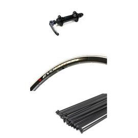 Колесо ALEXRIMS, 27.5", обод AlexRims EVOLUTION, переднее, под ободной тормоз, эксцентрик, чёрный, J19SZR-27-5-13080, изображение  - НаВелосипеде.рф