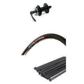 Колесо ALEXRIMS, 27,5", обод AlexRims EVOLUTION, переднее, под дисковый тормоз, эксцентрик, чёрный, J19_27.5"_12477, изображение  - НаВелосипеде.рф