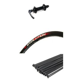 Колесо ALEXRIMS, 26", обод AlexRims EVOLUTION, переднее, под ободной тормоз, эксцентрик, чёрный, J19A_CNC_26"_12475, изображение  - НаВелосипеде.рф