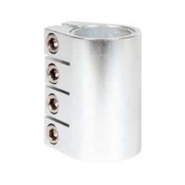 Зажим STG, 31,8 мм, для рулей самокатов диаметром 28,6-31,8 мм, с болтами и проставкой, серебряный, Х105161, изображение  - НаВелосипеде.рф