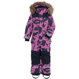 Комбинезон детский Didriksons POLARBJORNEN PR KID'S COVERALL 991, острова на ярко-фиолетовом, 503836, Вариант УТ-00291936: Размер: 100, изображение  - НаВелосипеде.рф