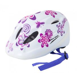 Велошлем детский Vinca sport VSH 5 white, "цветы", белый, Вариант УТ-00001625: Размер: М (52-56 см), изображение  - НаВелосипеде.рф