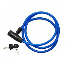Велосипедный замок Vinca Sport, тросовый, на ключ, 8 х 1200мм, синий , 102.102 blue, изображение  - НаВелосипеде.рф
