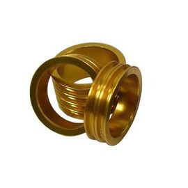Кольцо проставочное NECO, 1-1/8"х20мм, золотое, шлифованное, алюминий, ALLOY SPACER-R 1-1/8", изображение  - НаВелосипеде.рф