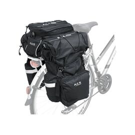 Велосумка на багажник KELLYS HOOK, объем 45л, чёрная, молнии YKK, Rear Pannier KLS, изображение  - НаВелосипеде.рф