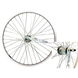 Колесо велосипедное VELOOLIMP 24", заднее, алюминиевый одинарный обод, тормозная втулка, серое, ZVK00010, изображение  - НаВелосипеде.рф