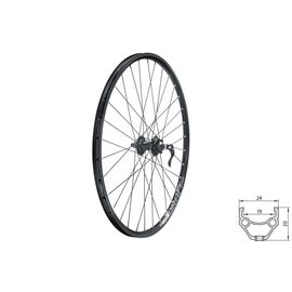 Колесо велосипедное переднее KELLY'S KLS DRAFT DSC, 26", двойной обод 32Н, с эксцентриком, черное, изображение  - НаВелосипеде.рф