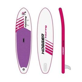 SUP доска HOGGER Touring 10.4", надувная, прогулочная, drop-stich двухслойная технология, пурпурный/белый, pink, изображение  - НаВелосипеде.рф
