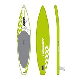 SUP доска HOGGER Surfing 12.6", надувная, для серфинга, drop-stich двухслойная технология, зеленый/белый, green, изображение  - НаВелосипеде.рф