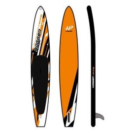 SUP доска HOGGER Racing 14", надувная, гоночная, drop-stich двухслойная технология, оранжевый/черный, orange, изображение  - НаВелосипеде.рф
