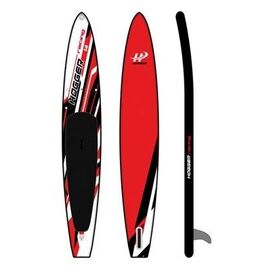 SUP доска HOGGER Racing 14", надувная, гоночная, drop-stich двухслойная технология, красный/черный, red, изображение  - НаВелосипеде.рф
