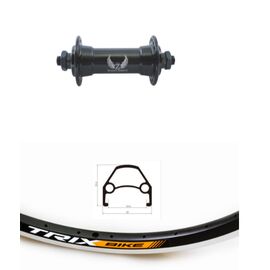 Колесо велосипедное TRIX 24", переднее, D23-24-black-13429, изображение  - НаВелосипеде.рф