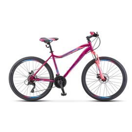 Женский велосипед STELS Miss 5000 D К010 26" 2021 , Вариант УТ-00292276: Рама: 16" (Рост: 150-165 см), Цвет: Фиолетовый/Розовый , изображение  - НаВелосипеде.рф