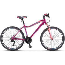 Женский велосипед STELS Miss 5000 V V050 26" 2021, Вариант УТ-00292277: Рама: 16" (Рост: 150-165 см), Цвет: Фиолетовый/Розовый , изображение  - НаВелосипеде.рф