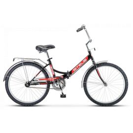 Складной велосипед STELS Pilot 715 Z010 24" 2021, Вариант УТ-00292281: Рама: 16" (Рост: 150-165 см), Цвет: чёрный/красный, изображение  - НаВелосипеде.рф
