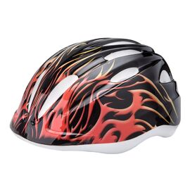 Шлем велосипедный Stels HB6-3_a, детский, out-mold, черный "пламя", Вариант УТ-00292323: Размер: M (55-58 см), изображение  - НаВелосипеде.рф