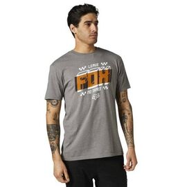 Футболка Fox Overlay SS Premium Tee, Heather Graphite 2021, 28323-185-XL, Вариант УТ-00292016: Размер: XL, изображение  - НаВелосипеде.рф