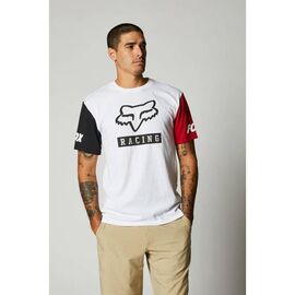 Футболка Fox Paddox Contrast Sleeves SS Tee, Optic White 2021, 26993-190-XL, Вариант УТ-00292048: Размер: XL, изображение  - НаВелосипеде.рф
