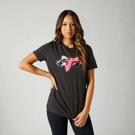 Футболка женская Fox Pyre Basic SS Tee, Black Vintage 2021, 27672-587-XS, Вариант УТ-00292032: Размер: XS, изображение  - НаВелосипеде.рф