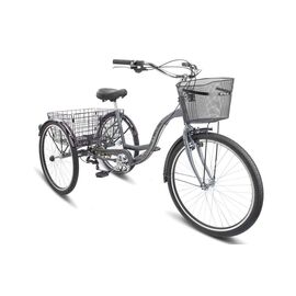 Городской велосипед STELS Energy-VI V010 26" 2021, Вариант УТ-00292270: Рама: 17" (Рост: 156-170 см), Цвет: хром, изображение  - НаВелосипеде.рф