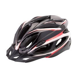Шлем велосипедный Stels FSD-HL022, in-mold, чёрный с красными полосами, 600130, Вариант УТ-00292355: Размер: L (58-60 см), изображение  - НаВелосипеде.рф