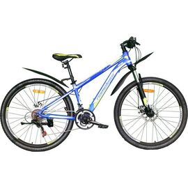 Подростковый велосипед Nameless J6200D 26" 2021, Вариант УТ-00292443: Возраст: 9-13 лет (Рост: 135-155 см), Цвет: синий/жёлтый, изображение  - НаВелосипеде.рф
