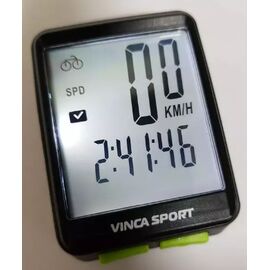 Компьютер беспроводной Vinca Sport, 12 функций, зеленый с черным, V 1507 green/black, изображение  - НаВелосипеде.рф