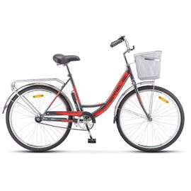 Городской велосипед STELS Navigator 245 Z010 26" 2020, Вариант УТ-00292249: Рама: 19" (Рост: 175-190 см), Цвет: Серый/красный , изображение  - НаВелосипеде.рф
