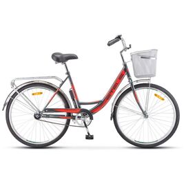 Городской велосипед STELS Navigator 245 Z010 26" 2020, LU082855, Вариант УТ-00292249: Рама: 19" (Рост: 175-190 см), Цвет: Серый/красный , изображение  - НаВелосипеде.рф