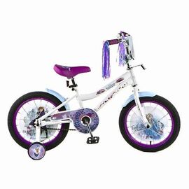 Детский велосипед LOL DISNEY FROZEN "Холодное сердце-2" 16" 2021, Вариант УТ-00293108: Возраст: 3-5 лет (Рост: 95-110 см), Цвет: белый/фиолетовый, изображение  - НаВелосипеде.рф