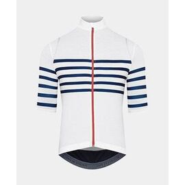 Велоджерси Café Du Cycliste Mona, короткий рукав, белый с синей полоской, Вариант УТ-00293188: Размер: S, изображение  - НаВелосипеде.рф
