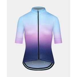 Велоджерси Café Du Cycliste Fleurette shaded, женская, короткий рукав, голубо-фиолетовый, Вариант УТ-00293146: Размер: S, изображение  - НаВелосипеде.рф