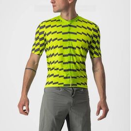 Веломайка Castelli UNLIMITED STERRATO, короткий рукав, лайм/темно-серый, 4522007, Вариант УТ-00294434: Размер: M, изображение  - НаВелосипеде.рф