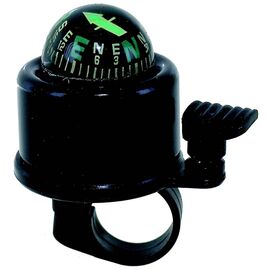 Звонок M-Wave алюминий/пластик с компасом 360` черный, 5-420084, изображение  - НаВелосипеде.рф