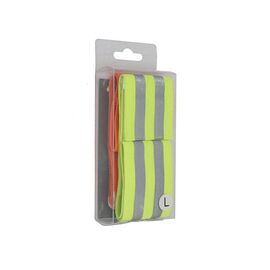 Повязка световозвращающая эластичная 45х5см на "липучке", в комплекте оранжевая и зелёная, изображение  - НаВелосипеде.рф