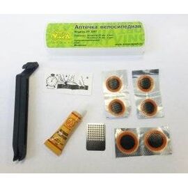 Аптечка велосипедная Vinca Sport (заплатки 25мм - 2шт; 20мм - 4шт, тёрка, клей, монтажки), YP 3207, изображение  - НаВелосипеде.рф