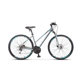 Женский велосипед STELS Cross 150 D Lady V010 28" 2020, Вариант УТ-00295450: Рама: 20" (Рост: 178-185 см), Цвет: хром, изображение  - НаВелосипеде.рф