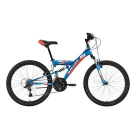 Подростковый велосипед Black One Ice FS 24" 2022, Вариант УТ-00295453: Рама: 14.5" (Рост: 135-155 см), Цвет: голубой/белый/красный, изображение  - НаВелосипеде.рф