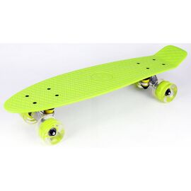 Доска-круизер Vinca Sport, 22,5 мм*6", лайм, колеса с подсветкой, DS 02 lime Led, изображение  - НаВелосипеде.рф